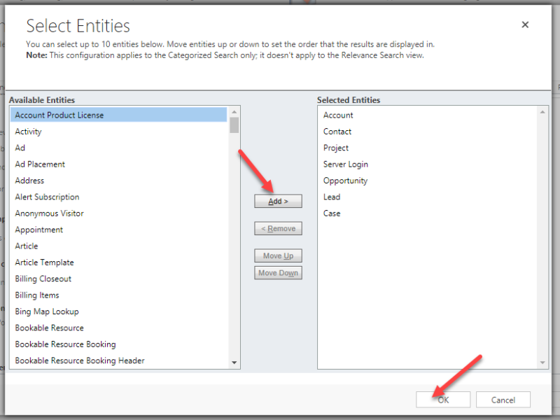 Dynamics 365 App for Outlook Add Entities to the List of New Records